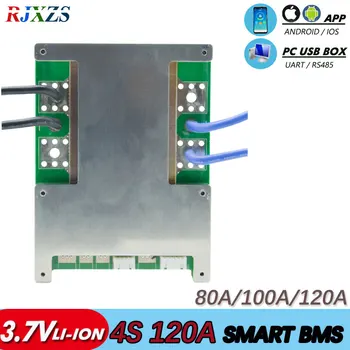 

smart bms 4S 60a/80A/100a/120a 16.8V bms bluetooth Li-ion smart bms pcm with UART bms wi software (PC) monitor