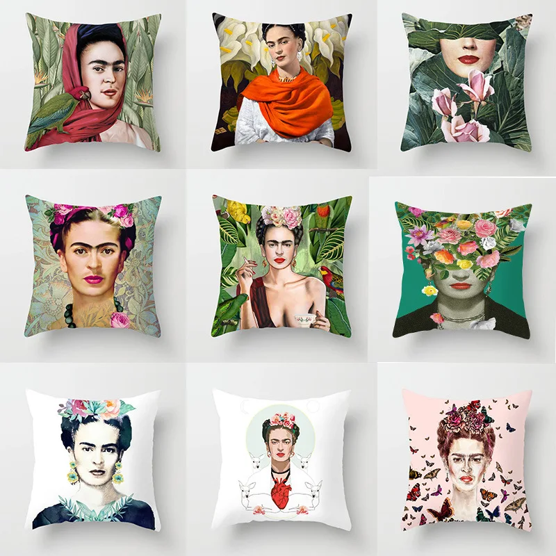 

New Style Mexico Painter Frida Kahlo WOMEN'S Self-Drawn Avatar Cushion Cover Pillow Cover EBay Amazon