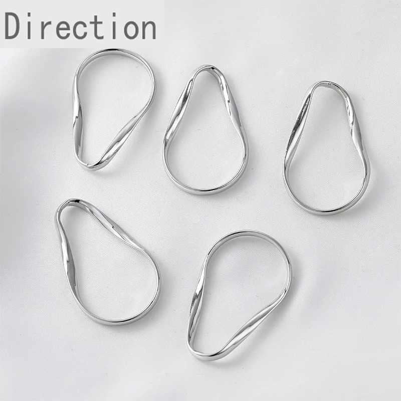 14K gold-covered simple and versatile irregular hollow twisted minimalist style diy handmade earring material accessories