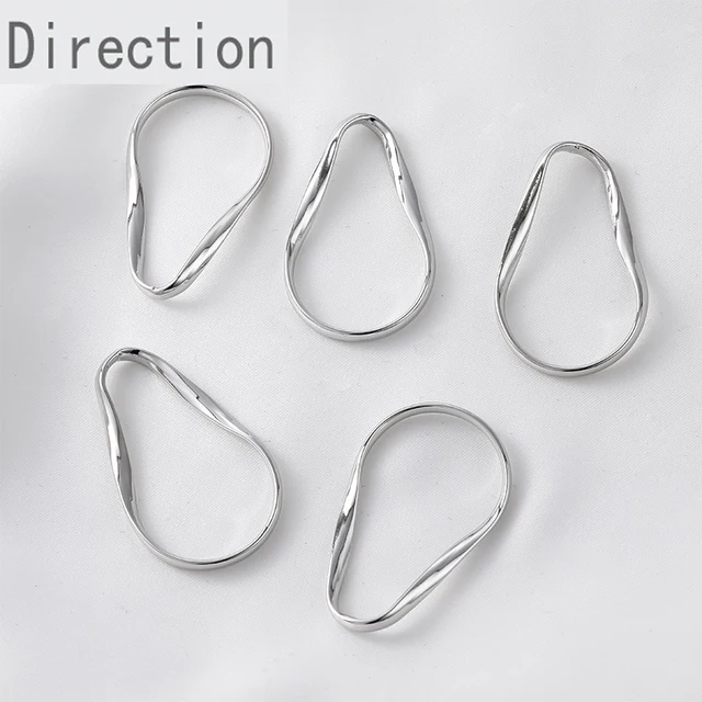 14K gold-covered simple and versatile irregular hollow twisted minimalist style diy handmade earring material accessories 3