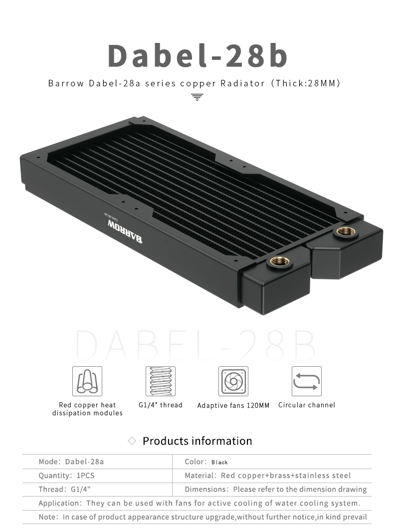 trocador g1 4 rosqueado para 12cm ventiladores Dabel-28b