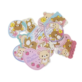 

60Pcs 2 colors Pink bear Sticker For Laptop Notebook Bow Waterproof Stickers Childrens Toy Stickers Home Toy Sticker