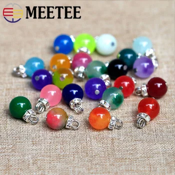 

Meetee 50pcs 10mm Natural Colorful Jade Buttons DIY Cheongsam Shirt Button Clothing Decor Buckle Carft Sewing Accessories BD534