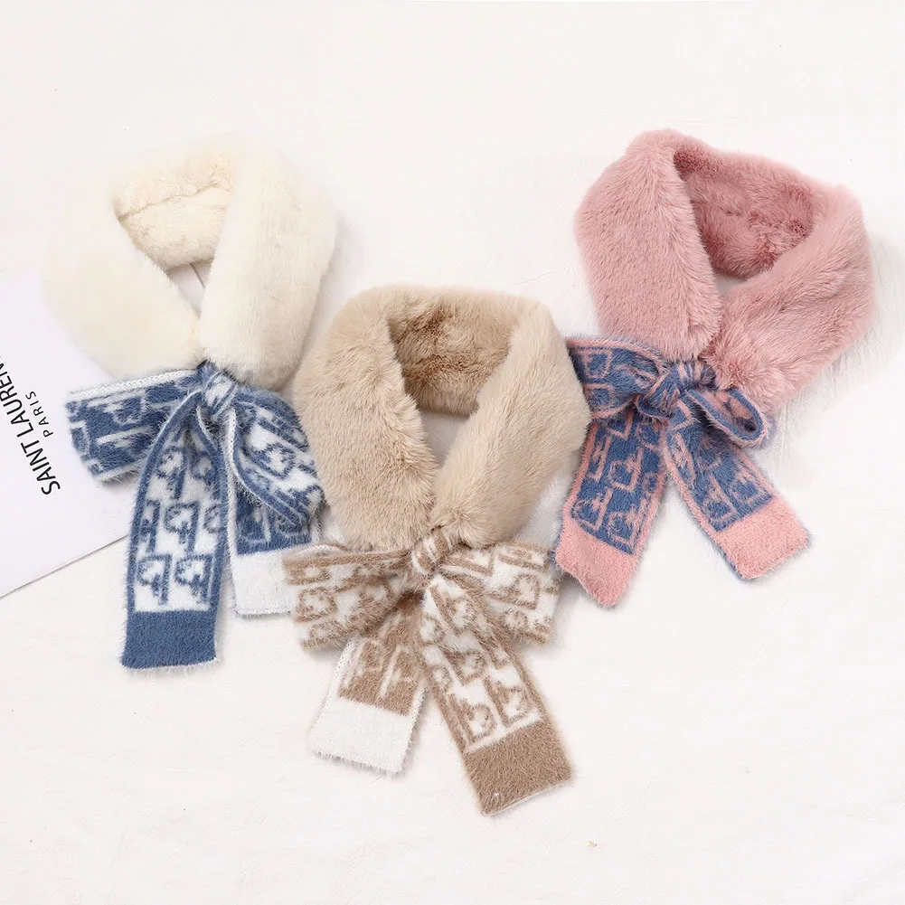 Новинка весны 2021 черная и розовая бандана из искусственного кроличьего меха шарф женские шейные шарфы с