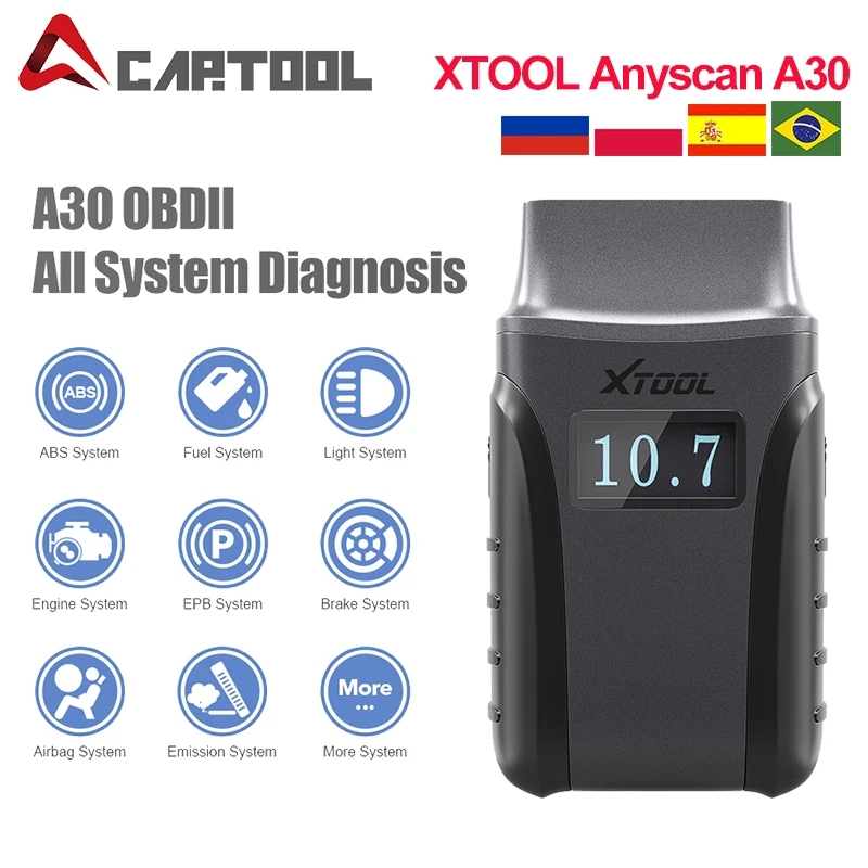 Новый автоматический диагностический инструмент XTOOL Anyscan A30 OBD2 с полной системой