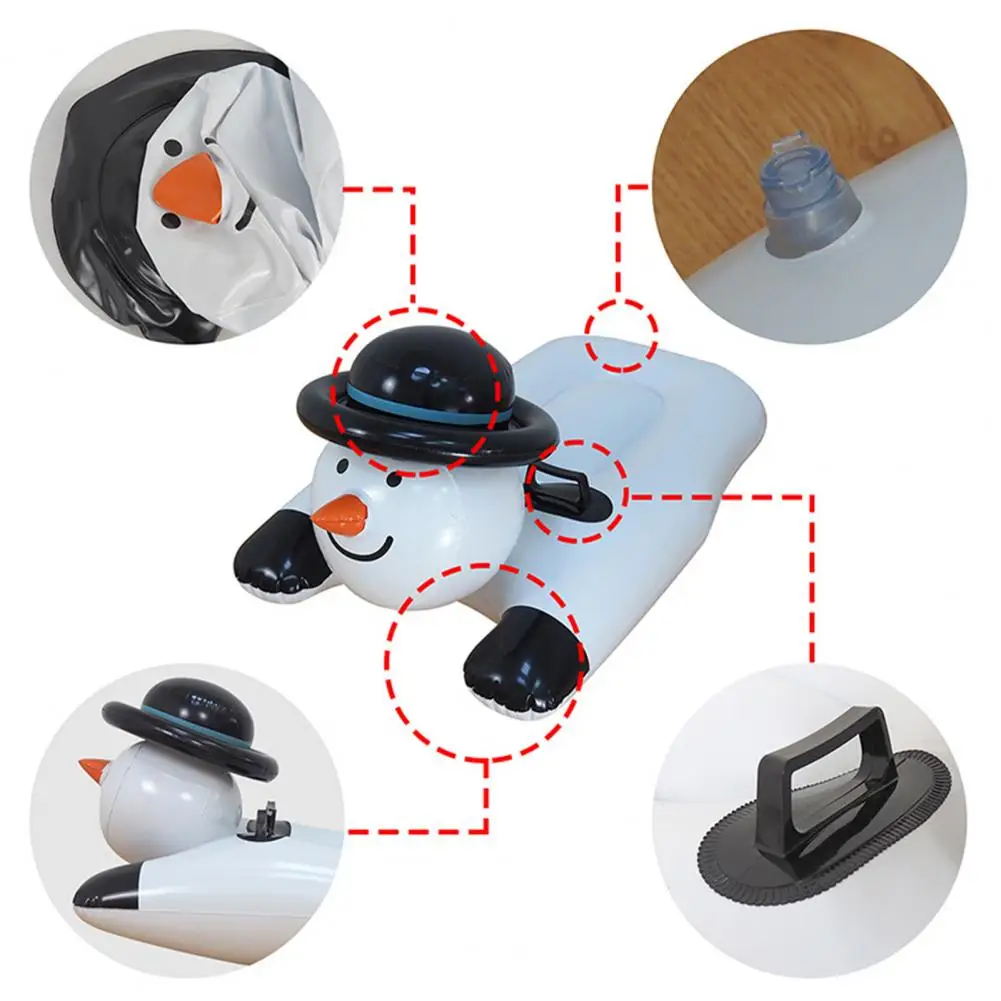 55% s Thicken Snow Tube Tear Resistance PVC Snowman Shape Inflatable Snow Sled for Skiing