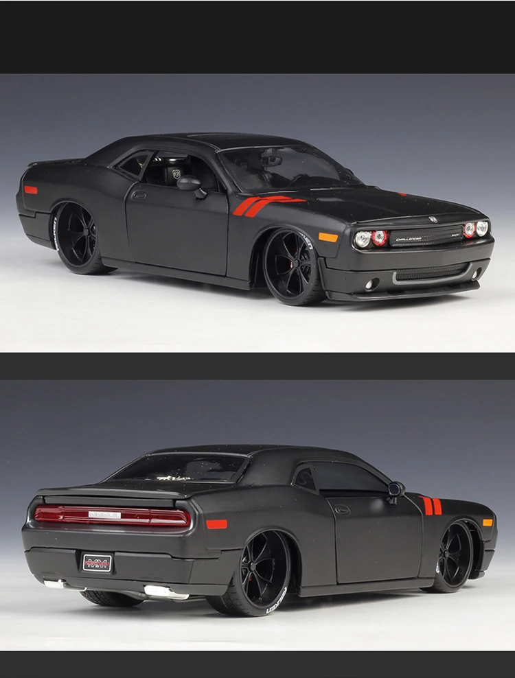 1:24 Maisto 2008 DODGE Challenger модифицированная версия модель автомобиля крутая черная литая под давлением модель автомобиля игрушка Дети подарки новая коробка