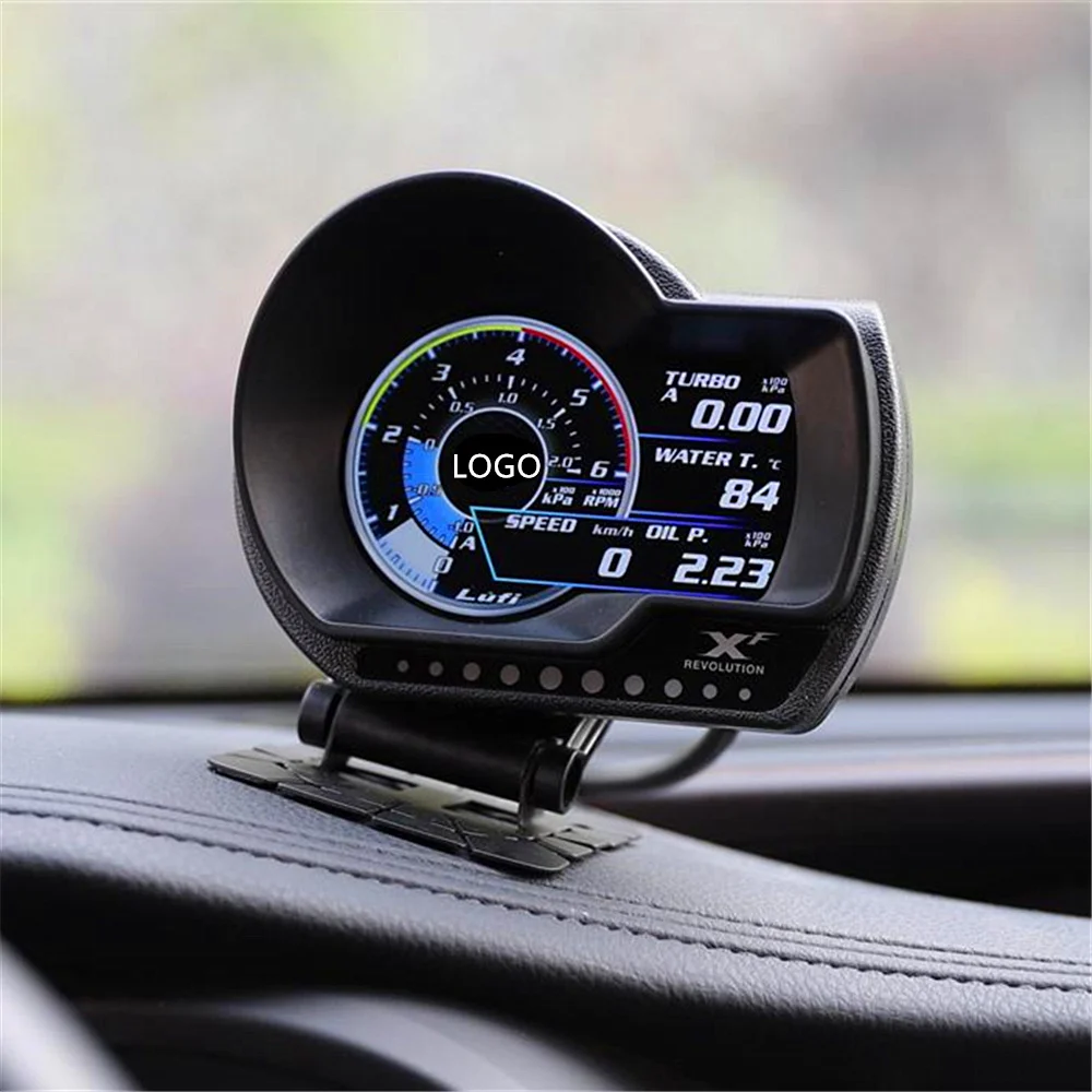 

Turbo boost oil pressure temperature gauge for car Afr RPM Fuel Speed EXT Oil Meter LUFI XF English Version OBD2 Plug digital