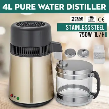 

4L Water Distiller Pure Water 304 Stainless Steel Purifier Filter With Glass Jar