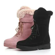 Женская обувь женские ботинки зимние ботинки до середины икры модные зимние удобные зимние ботинки на плоской подошве с кроличьим мехом, г. X127