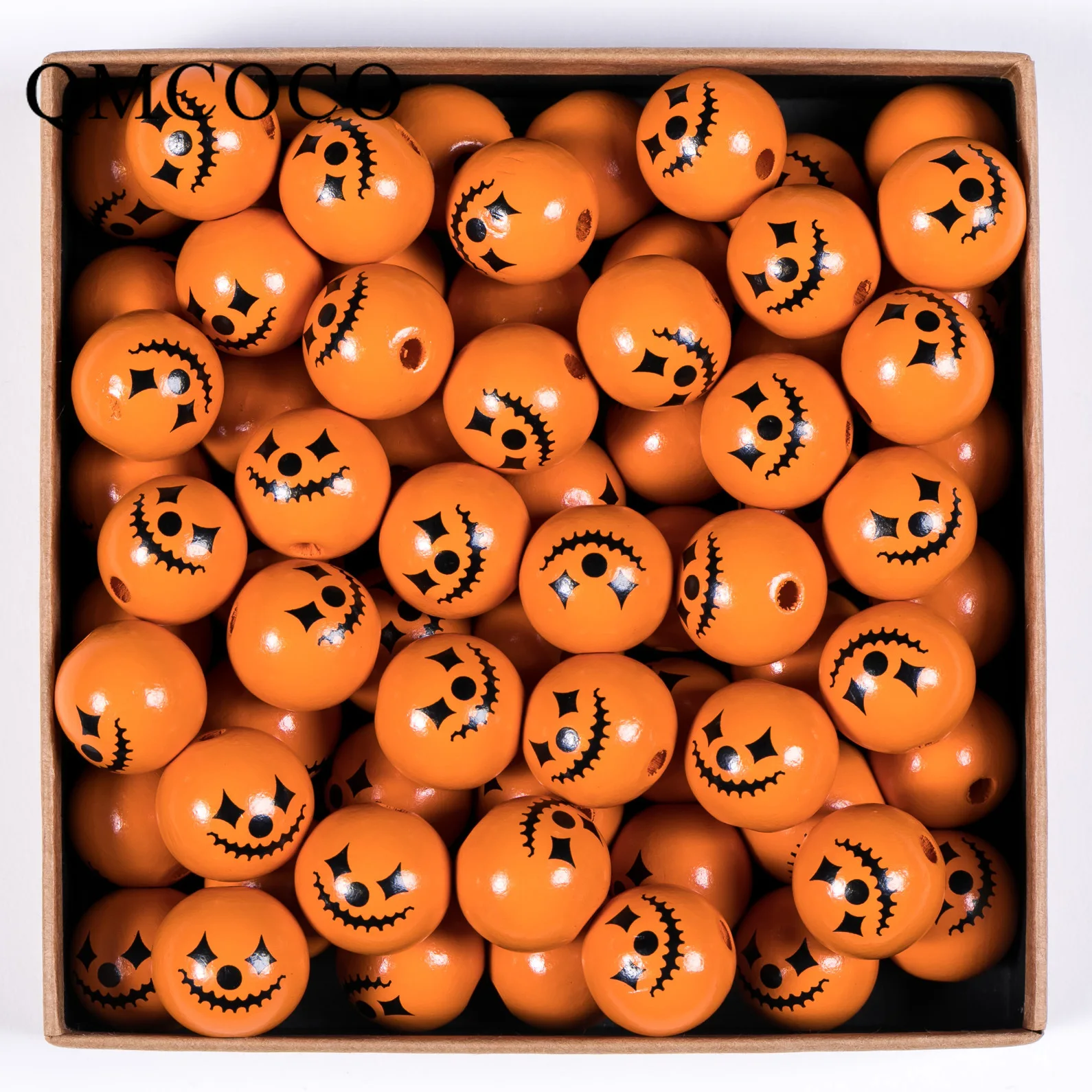 

10Pcs 25mm Halloween New Products DIY Pumpkin Head Printed Wooden Ronud Beads Custom Fashion Crafts Kid Toy Jewelry Accessories