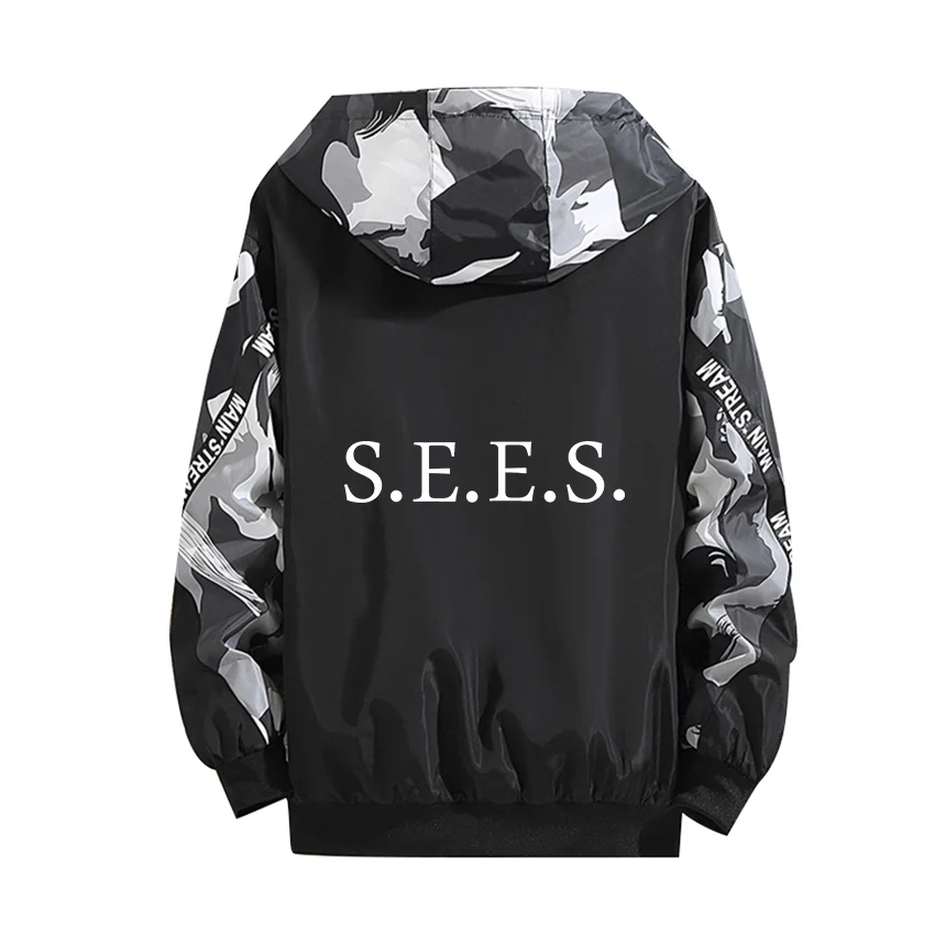 

P5 Persona 5 Cosplay Hoodie Role Yusuke Kitagawa Luminous Print Zipper Camouflage Splicing Tops Summer Casual Coat Thin Jacket