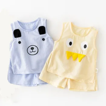 

Summer 2020 Baby Cartoon Animal Sleeveless Vest and Shorts