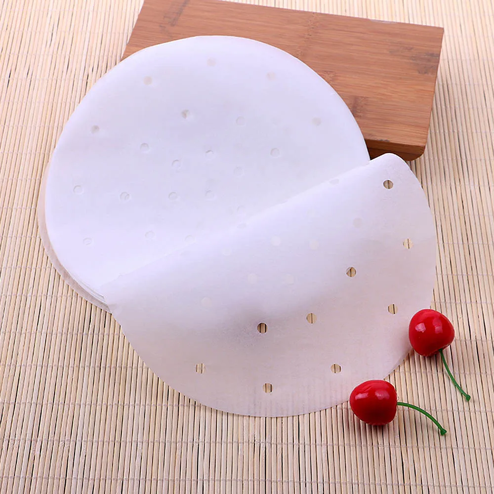 

50/100Pcs Bamboo Basket Steamer Paper Kitchen Cooking Bamboo Steamer Dim Sum Paper Under Steam Mat Round Non Stick Steamer Paper