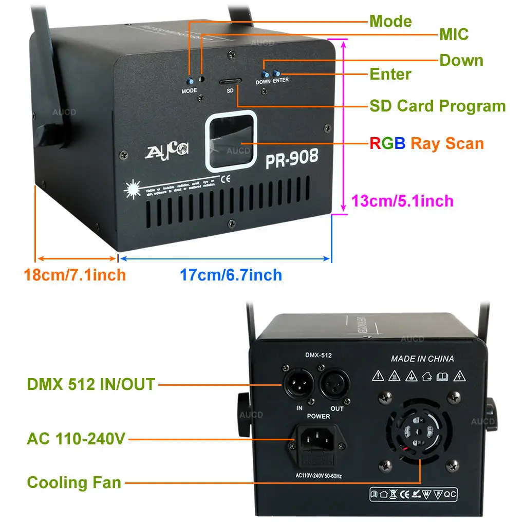 AUCD 500 МВт RGB белый лазер ILD TF карта программа анимация сканирование проектор огни луч DMX ДИСКО вечерние DJ шоу сценическое освещение PR908