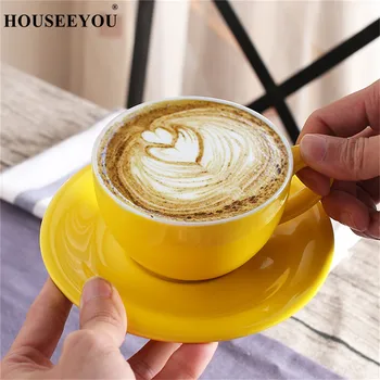 

European coffee cup set professional embossed match milk juice coffee mug cappuccino 200cc coffee cup travel ccp6