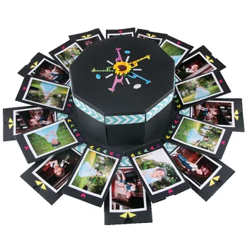

Nine-shaped explosion box diy handmade photo album surprise confession romantic gift box photo album scrapbook