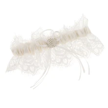 Свадебные бриллиантовые кружевные подвязки с жемчугом и бантом, свадебное нижнее белье с поясом, кольцо для ног