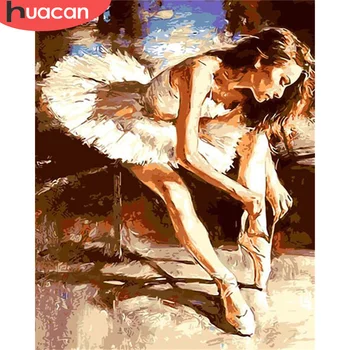 

HUACAN Paint By Number Girl DIY Pictures By Numbers Ballet Kits Hand Painted Painting Art Drawing On Canvas Gift Home Decor