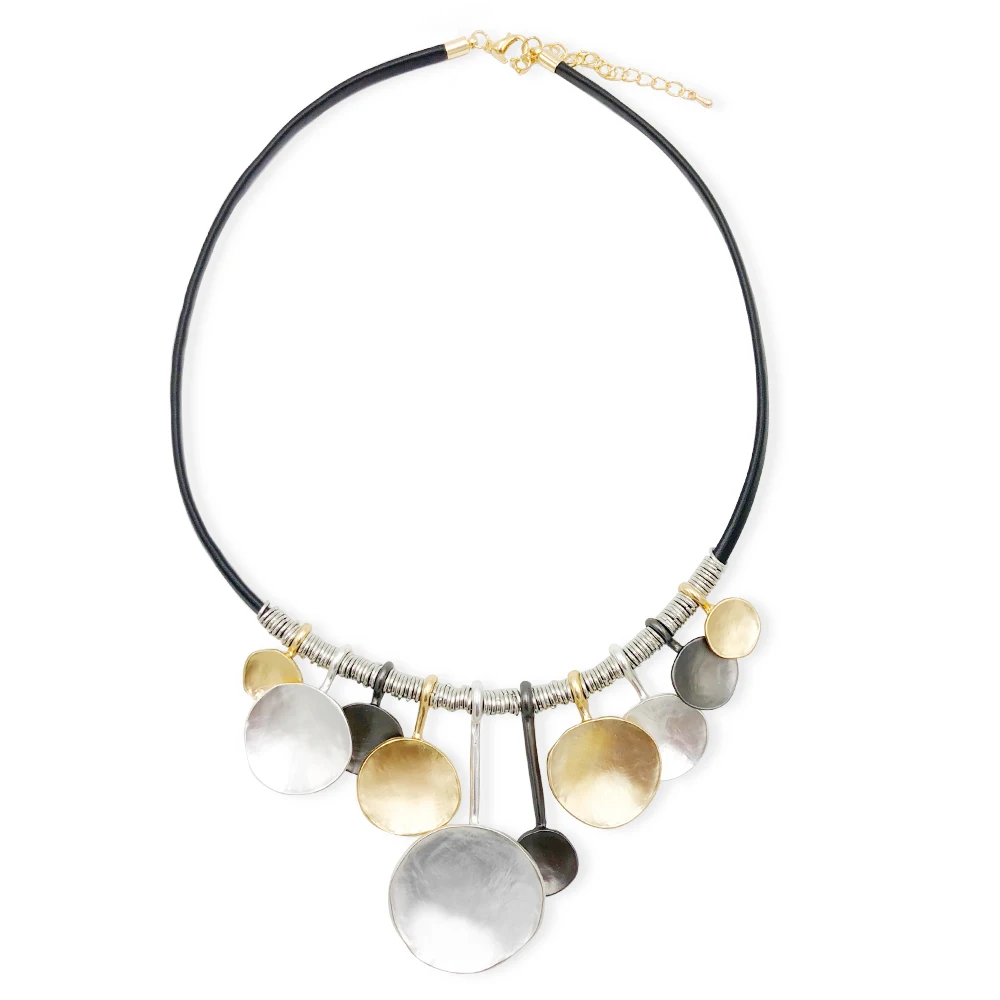 

Fashion Simple Style circular Choker Necklace Metal Necklaces Gold Plating Chain Women Jewelry Medium length Necklace