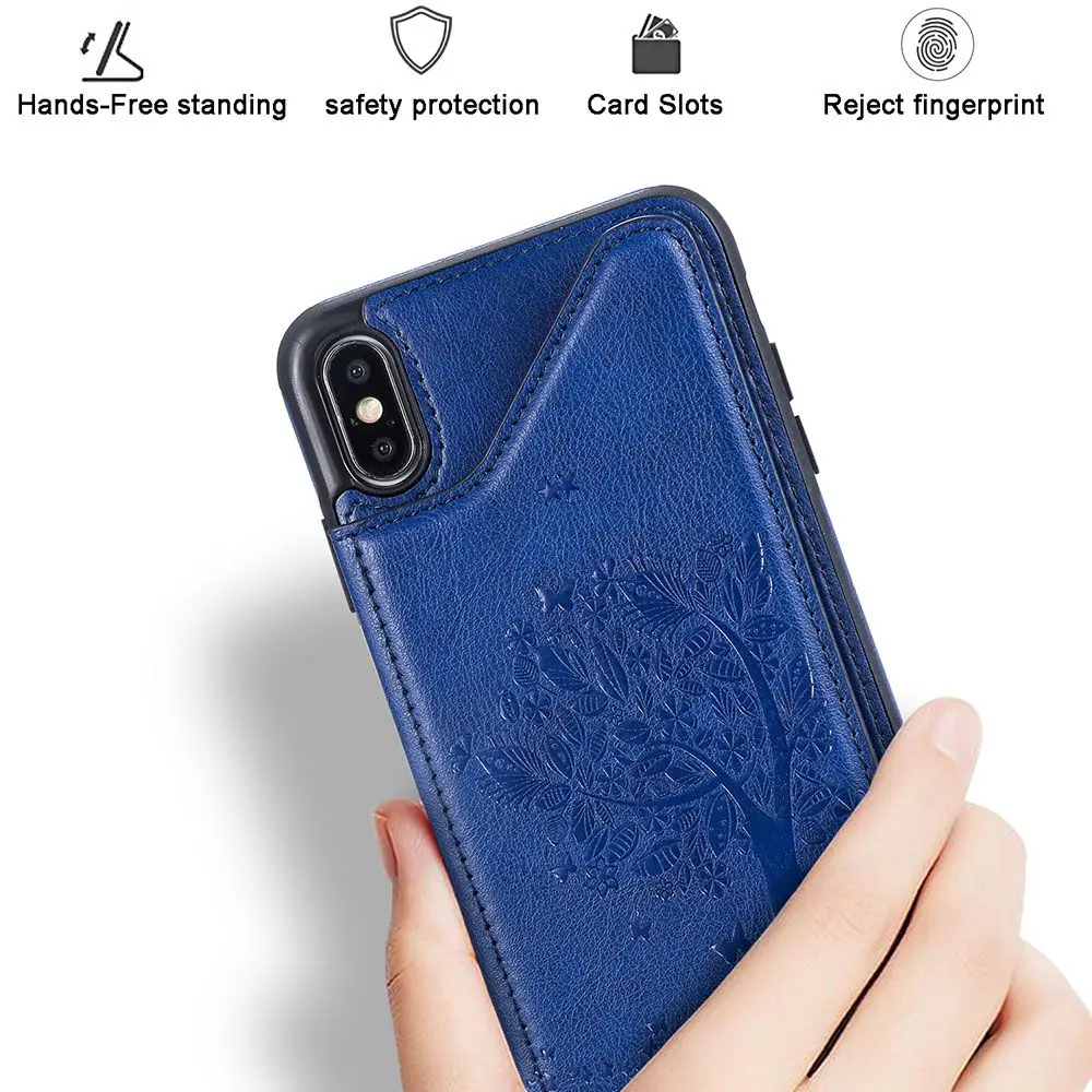 Роскошный кожаный чехол KISSCASE с рисунком кота для iPhone XR XS Max X 7 8 Plus откидной