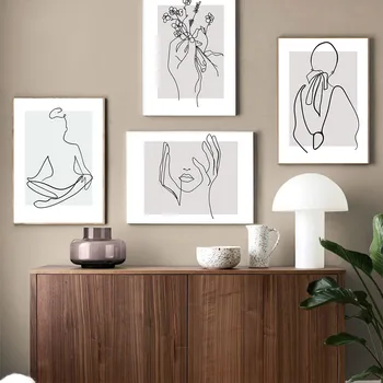

Abstract Painting Body Line Drawing Poster Figure Canvas Paintings Minimalist Wall Prints Nordic Wall Pictures Living Room Decor