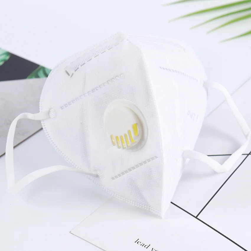 1 шт., Нетканая маска PM2.5 с защитой от дымки, дыхательный клапан, маска для рта с защитой от пыли, фильтр с активированным углем, респиратор, модный рот-муфельный - Цвет: Белый