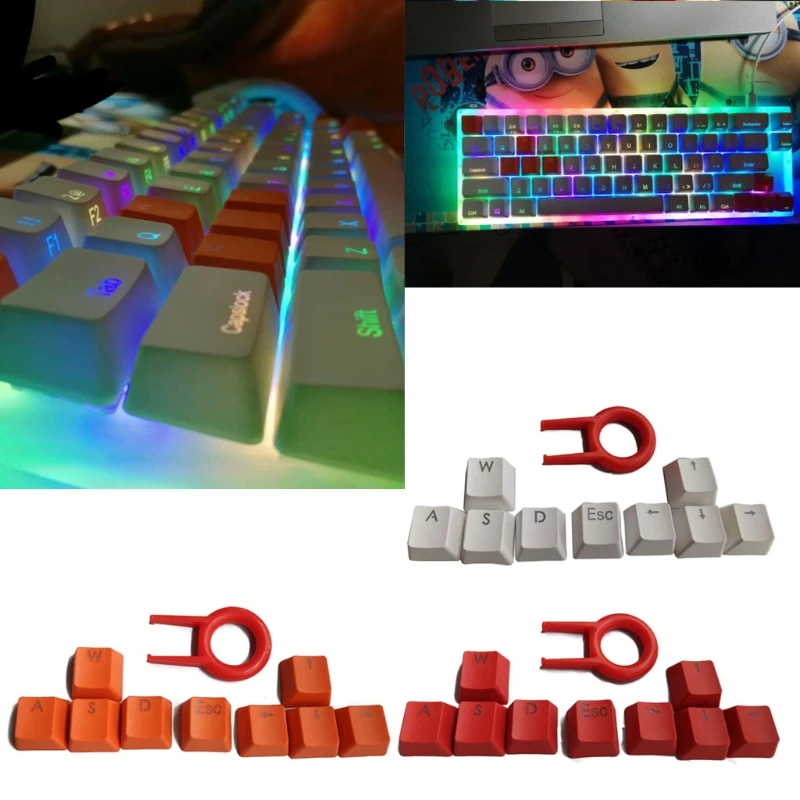 

9 Keys PBT Backlit Keycaps WASD/ESC/Direction With Key Cap Puller For MX Switches Mechanical Keyboard