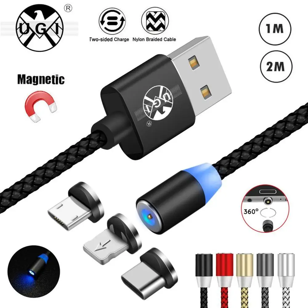 УГИ®3/6 футов Круглый Магнитный Micro usb type C IOS быстрое зарядное устройство зарядный