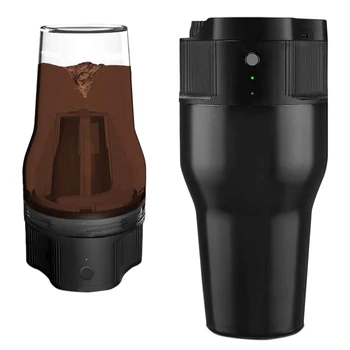 

Electric Coffee Maker Brewer Travel Mug with K-cup Filter,Usb Mini Automatic Coffee Machine Portable Insulated Mug 500ML
