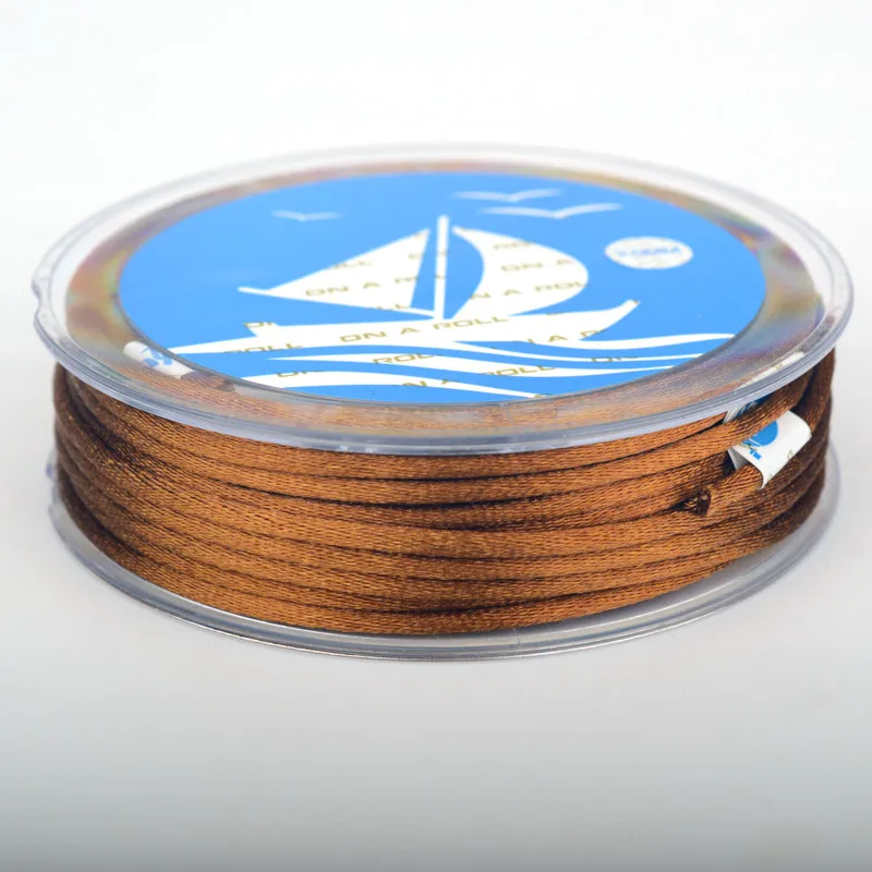 1,5 мм мягкий сатиновый Трещоточный шелковый шнур макраме DIY китайский узел, браслет ожерелье ювелирные изделия в поисках NO.16~ 23 10/рулон - Цвет: 18