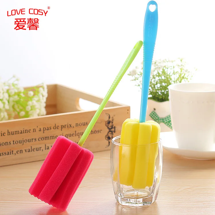 I-CHIC HOUSE Brand Large Sponge High Quality Long Handle Sponge bei zi shua Feeding Bottle Cleaning Brush Bottle Brush Manufactu