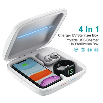 

Multifunctional UV Sterilizer Box Mobile Phone Protable USB Charger UV Sterilization 4 In 1 Sterilization Box For Watch Jewelry