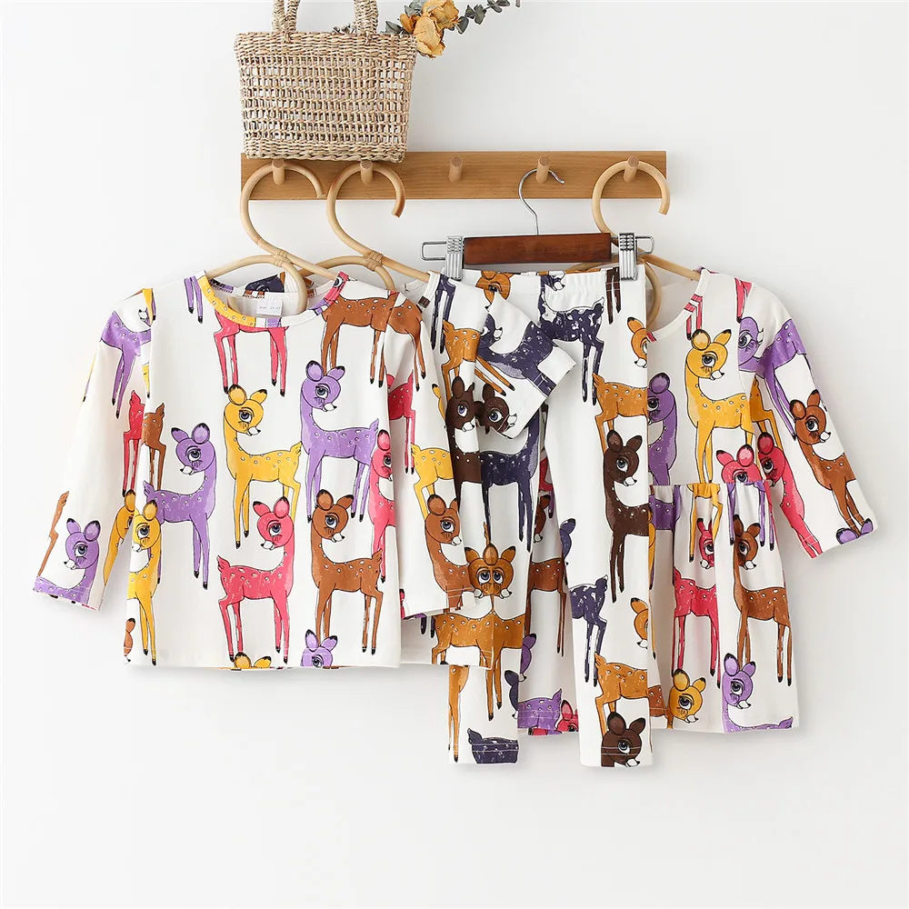 

Children Boys Girls Clothes For Sister Brother Christmas Pajamas Baby Dress + Tshirts + Pants + Rompers Family Matching Clothes