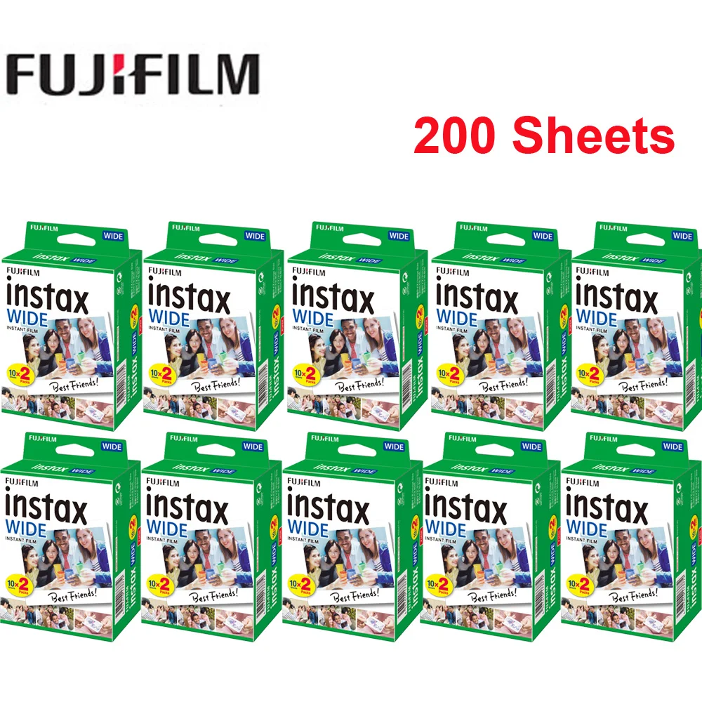 Fujifilm WIDE 20-200 листов, пленка Instax 86*108 мм/3,4* дюйма, фотобумага для мгновенной печати INSTAX WIDE300