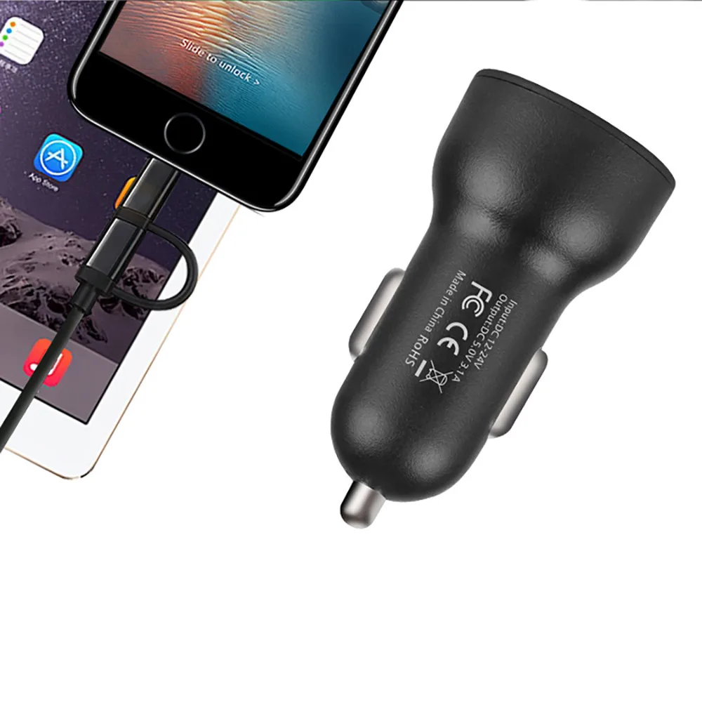 2.1A двойной зарядное устройство USB 2 порта ЖК дисплей 12 24 в Зажигалка на