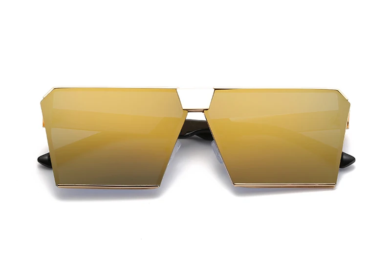 Модный фирменный дизайн, сексуальные женские негабаритные Квадратные Солнцезащитные очки, женские винтажные безрамочное зеркало, солнцезащитные очки для женщин - Цвет линз: gold gold