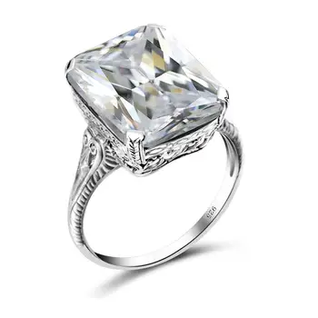 

Sterling Silver Rings For Women Fashion Shiny Zircon Ring Original Classic Fine Jewelry Anniversary Wedding Bridal Jewellery New