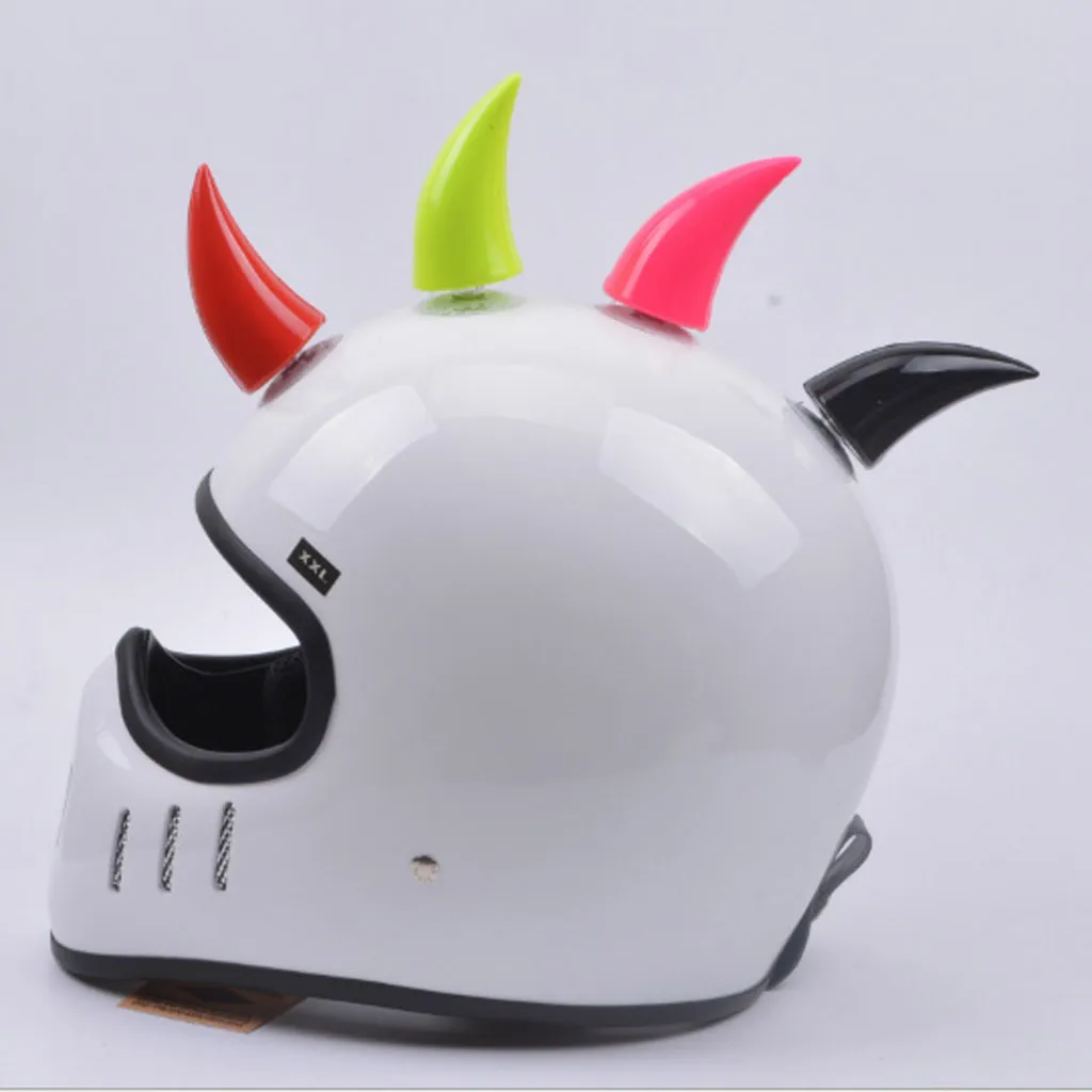 Motorcycle Helmet Horn Devil Suction Cup Stick On Horns for Harley