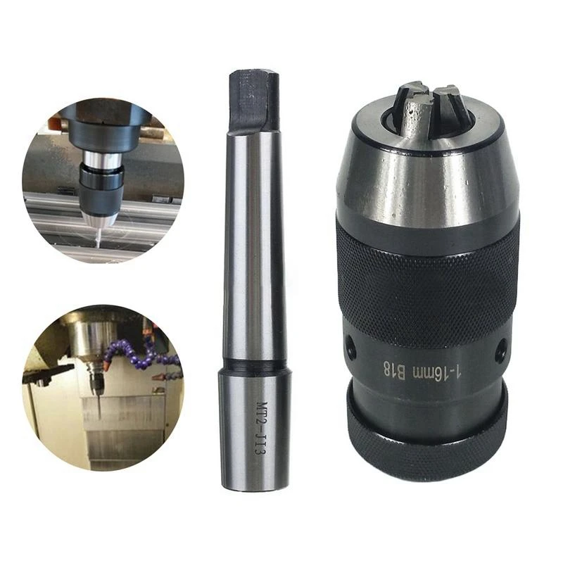 Self Tighten Automatic Locking Keyless Drill Chuck With Handle Mk2-16Mm-B18/Mt2-16Mm-B18 Morse Taper Shank