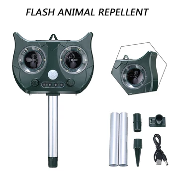

Ultrasonic Animal Repeller Outdoor Garden Repellent Drive Away Bird Mouse Cat Dog Deterrent Solar Powered Scarer Repellent
