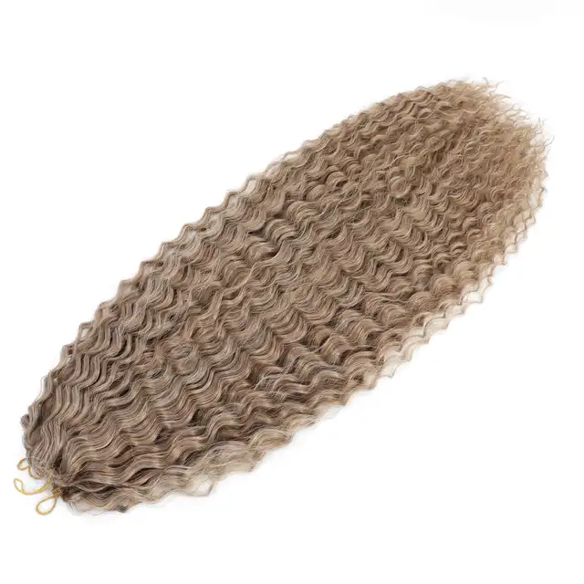YunRong Synthetic Curl Hair Soft Braiding Extension 30 Inches Crochet Hair Long Water Wave Ombre Color Hair NO5