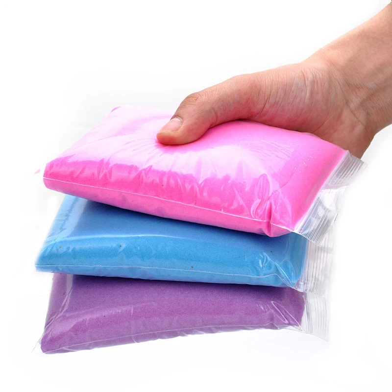 Skup 200g * 5 kolorów dynamiczny piasek edukacyjne niesamowite kryty magia zagraj w piasek zabawki dla dzieci 200g Ziplock torby do pakowania DIY piasek