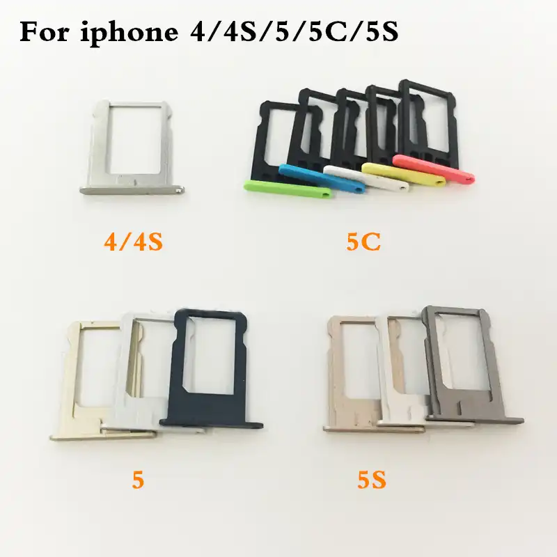 Micro Nano Sim Card Holder Tray Slot For Iphone 5 S C 5c 5s 5g Se 5se Replacement Part Sim Card Card Holder Adapter Socket Apple Aliexpress