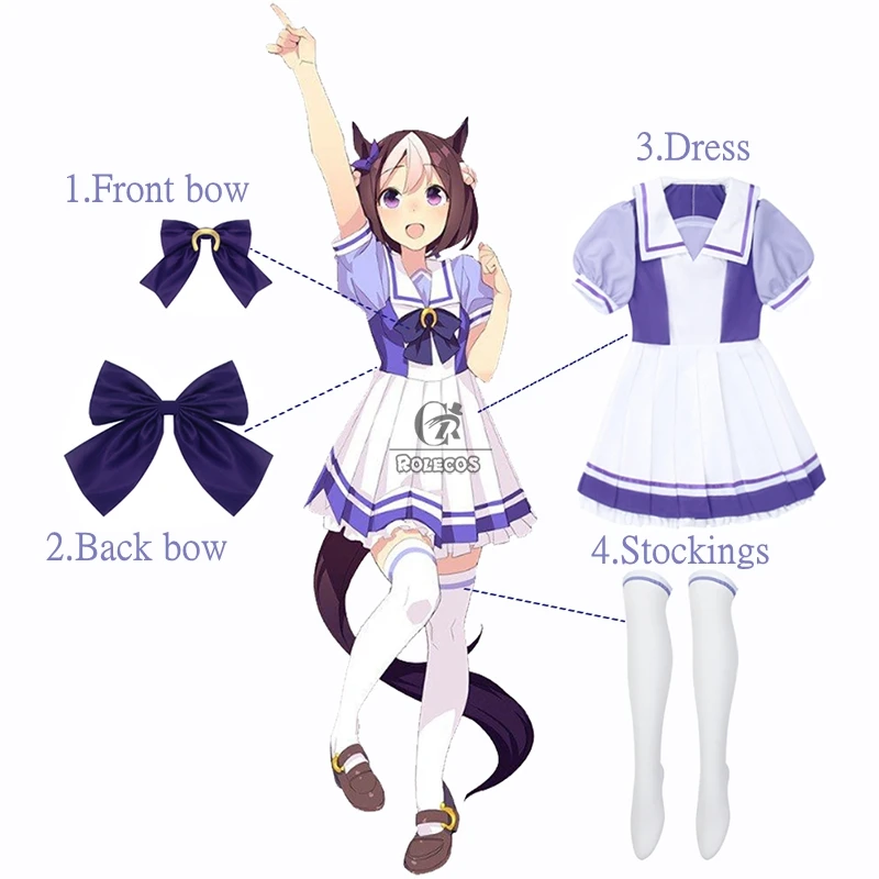 ROLECOS Anime Uma Musume Pretty Derby Cosplay Costume Uma Musume Toukai Teiou School Sailor Uniform Cosplay Lolita Costumes