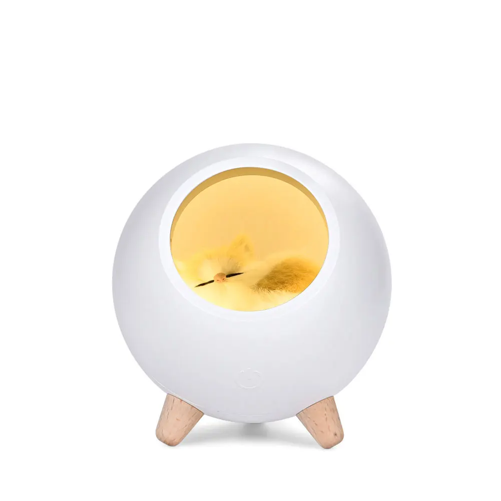 

Cute Bedroom Home Decor Mini Table Sleeping ABS Night Light Gifts Cartoon Cat USB Charging Children Led Bedside