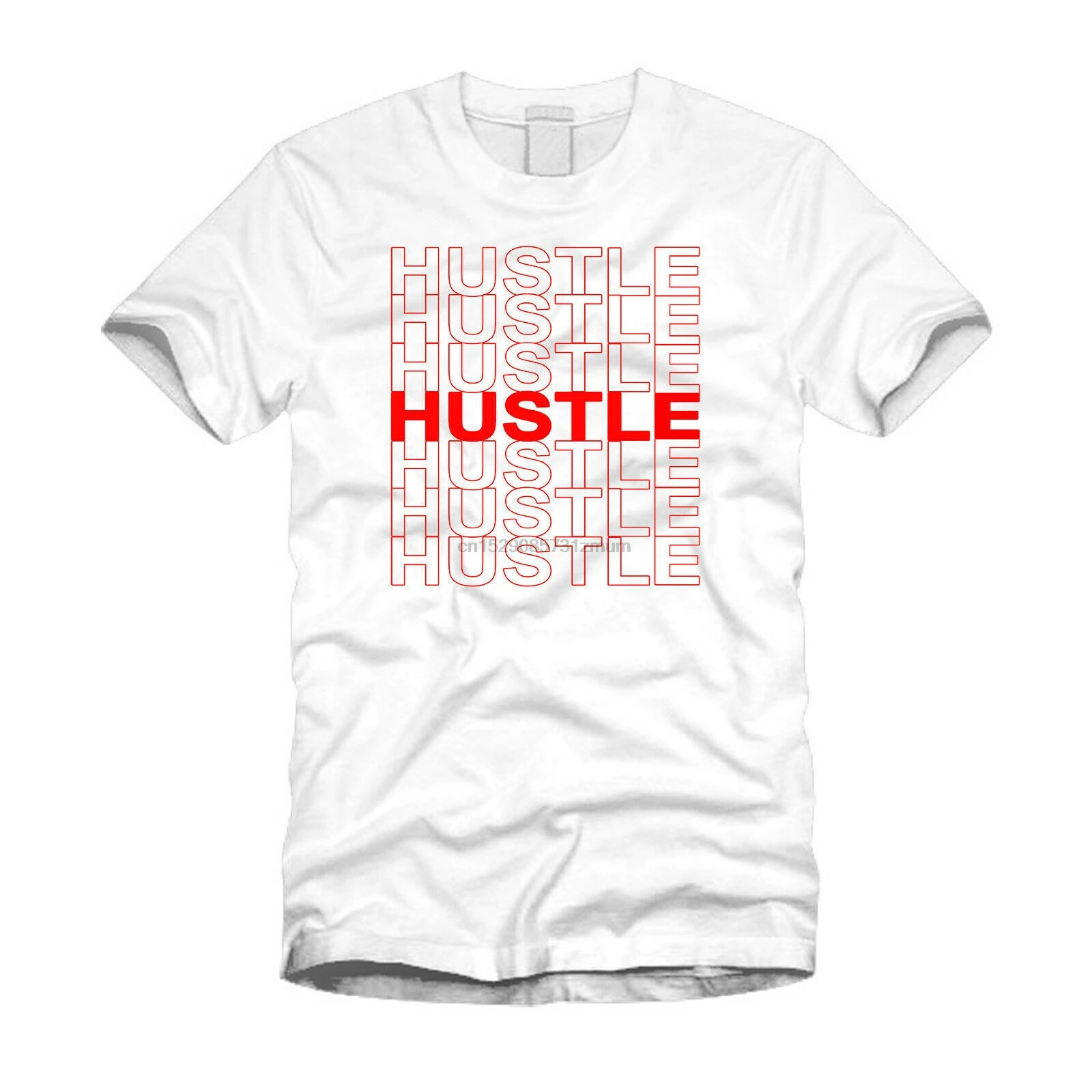 Hustle Thank You пластиковый пакет типография бизнесмен смешная белая футболка аниме