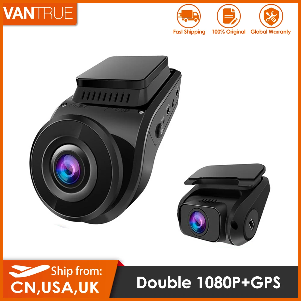 Vantrue S1 видеорегистратор с двумя фронтальными и задними камерами 1080P