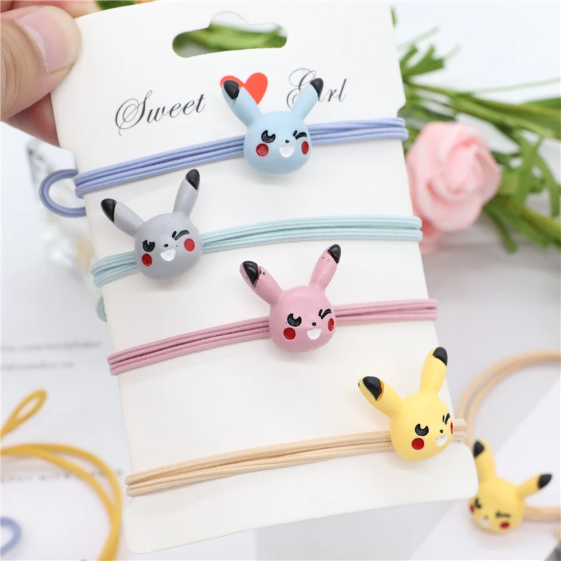 5Pcs Baby Girls Pokemon Rubber Band Mickey Hair Accessories Dumbo Pikachu Rabbit Clip Christmas Bow | Детская одежда и обувь
