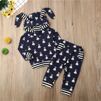 

Baby Boys Girls Clothing Set For Autumn Winter Newborn Infant Warm Outfits Rabbit Tops Hoodie Top Pants Baby Christmas Clothes